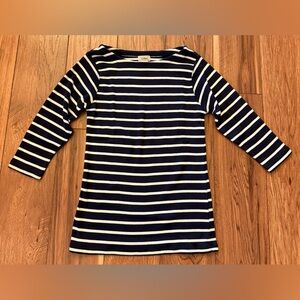 L.L.Bean Navy and White Striped Cotton Top
